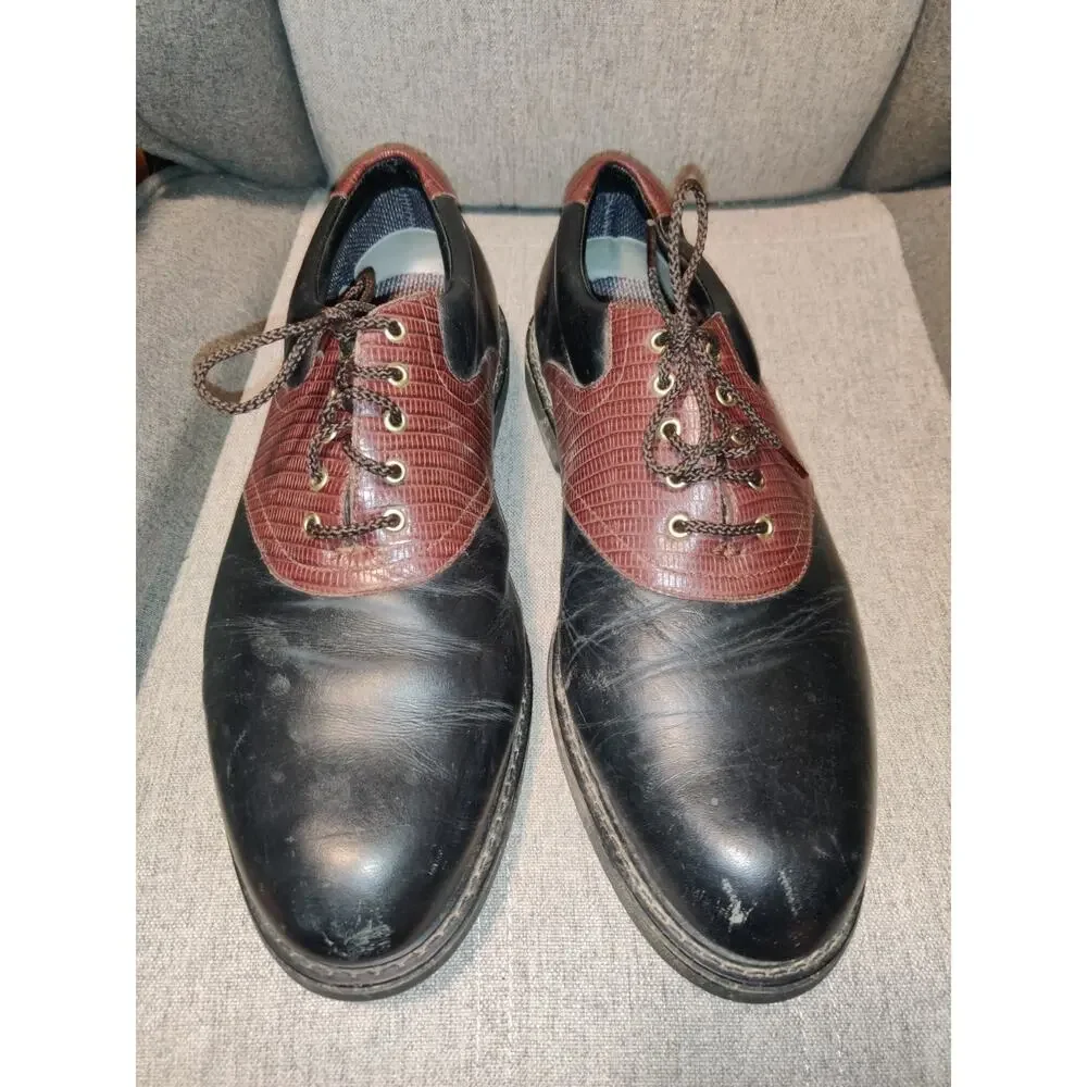 Florsheim Magneforce Men's Brown/Black Leather Golf Shoes Size 12